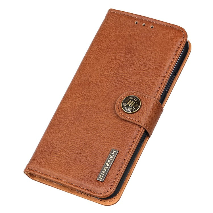 KHAZNEH For Honor X9a 5G / Magic5 Lite 5G / X40 5G Anti-drop Phone Case Cowhide Texture Leather Cover Wallet Stand - Brown