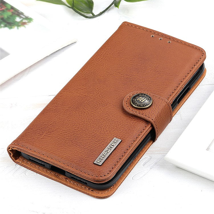 KHAZNEH For Honor X9a 5G / Magic5 Lite 5G / X40 5G Anti-drop Phone Case Cowhide Texture Leather Cover Wallet Stand - Brown