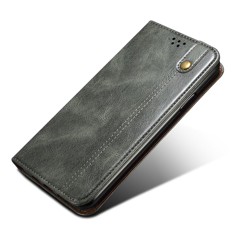 For Honor X40 5G Flip Leather Phone Case Waxy Crazy Horse Texture Stand Wallet Anti-drop Phone Cover - Green