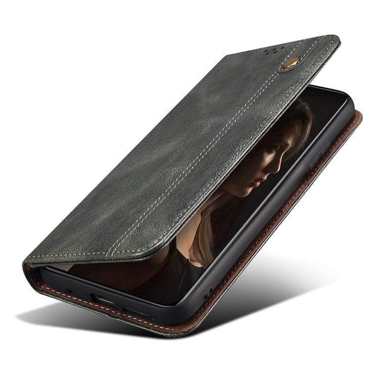 For Honor X40 5G Flip Leather Phone Case Waxy Crazy Horse Texture Stand Wallet Anti-drop Phone Cover - Green