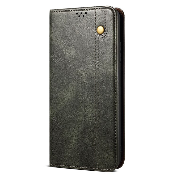 For Honor X40 5G Flip Leather Phone Case Waxy Crazy Horse Texture Stand Wallet Anti-drop Phone Cover - Green
