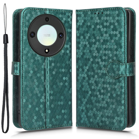 For Honor X40 5G / X9a 5G / Magic5 Lite 5G Cell Phone Case Dot Pattern Imprinted Leather Stand Cover Wallet - Green
