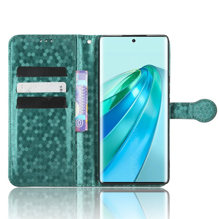 For Honor X40 5G / X9a 5G / Magic5 Lite 5G Cell Phone Case Dot Pattern Imprinted Leather Stand Cover Wallet - Green