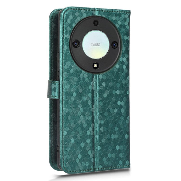 For Honor X40 5G / X9a 5G / Magic5 Lite 5G Cell Phone Case Dot Pattern Imprinted Leather Stand Cover Wallet - Green