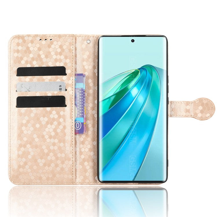 For Honor X40 5G / X9a 5G / Magic5 Lite 5G Cell Phone Case Dot Pattern Imprinted Leather Stand Cover Wallet - Rose Gold