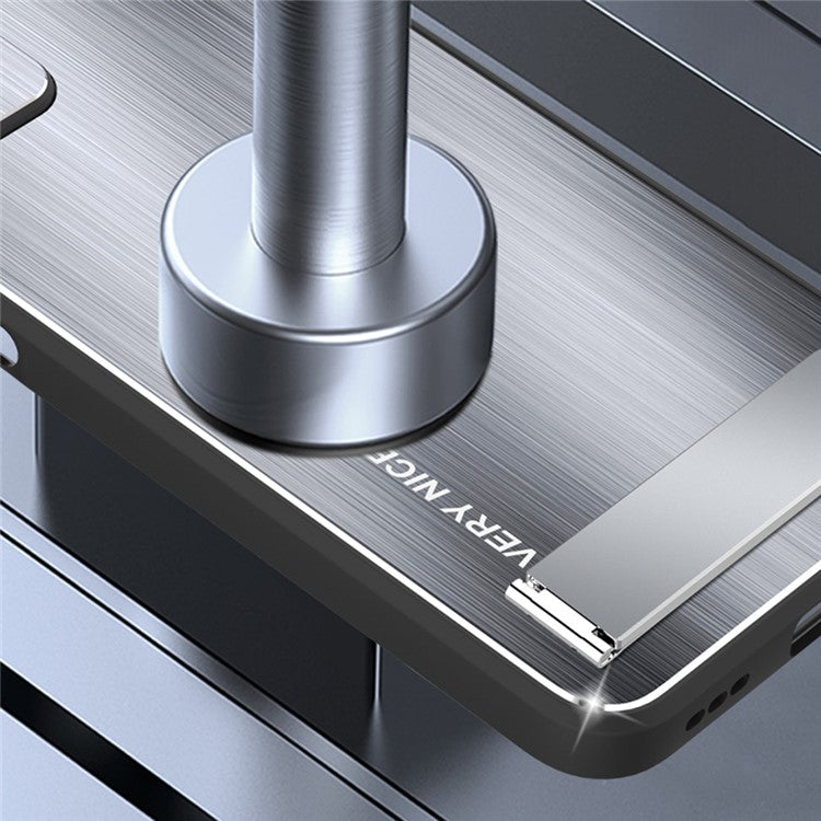 For Honor 80 GT 5G Kickstand Phone Case TPU Frame Brushed Aluminium Alloy Back Cover - Silver