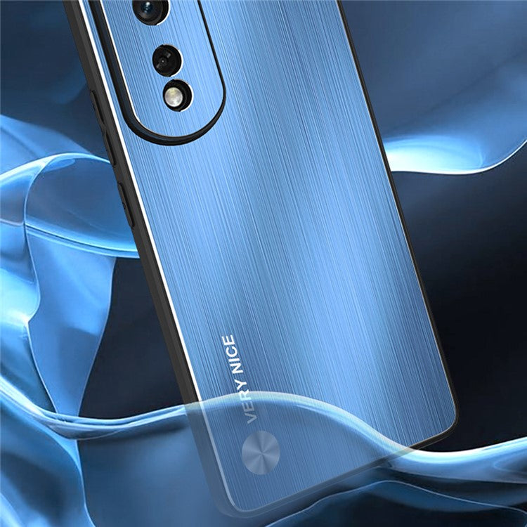 For Honor 80 GT 5G Brushed Aluminium Alloy Back Phone Case TPU Bumper Protective Phone Cover - Silver
