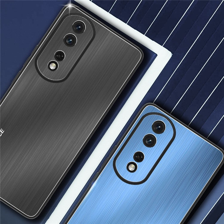 For Honor 80 GT 5G Brushed Aluminium Alloy Back Phone Case TPU Bumper Protective Phone Cover - Silver