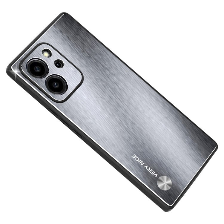 TPU + Brushed Aluminium Alloy Phone Case for Honor 80 SE 5G Anti-scratch Phone Cover - Silver