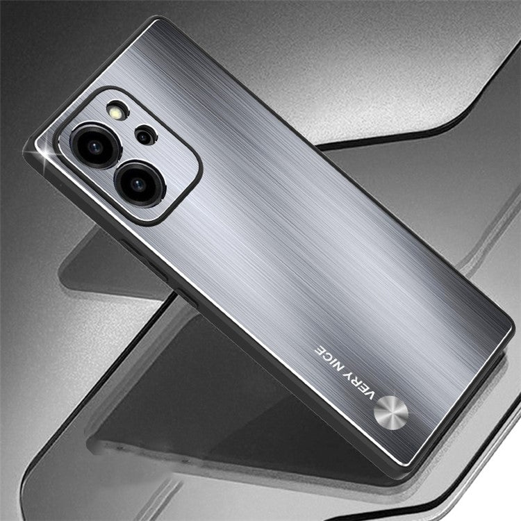 TPU + Brushed Aluminium Alloy Phone Case for Honor 80 SE 5G Anti-scratch Phone Cover - Silver