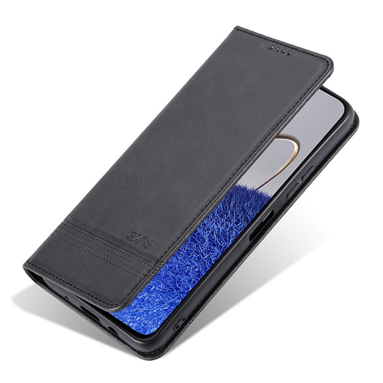 AZNS For Huawei Enjoy 50z 4G / nova Y61 4G Flip Leather Phone Case Wallet Stand Magnetic Phone Cover - Black