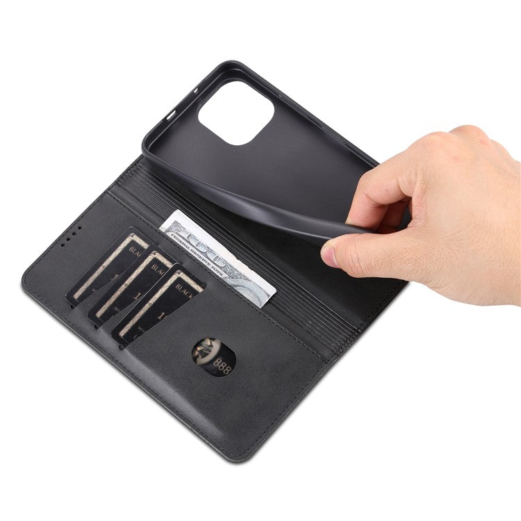 AZNS For Huawei Enjoy 50z 4G / nova Y61 4G Flip Leather Phone Case Wallet Stand Magnetic Phone Cover - Black