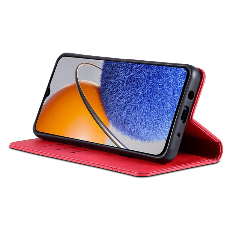 AZNS For Huawei Enjoy 50z 4G / nova Y61 4G Flip Leather Phone Case Wallet Stand Magnetic Phone Cover - Red