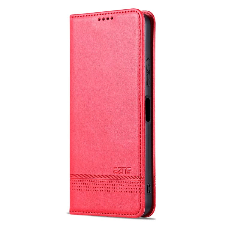 AZNS For Huawei Enjoy 50z 4G / nova Y61 4G Flip Leather Phone Case Wallet Stand Magnetic Phone Cover - Red