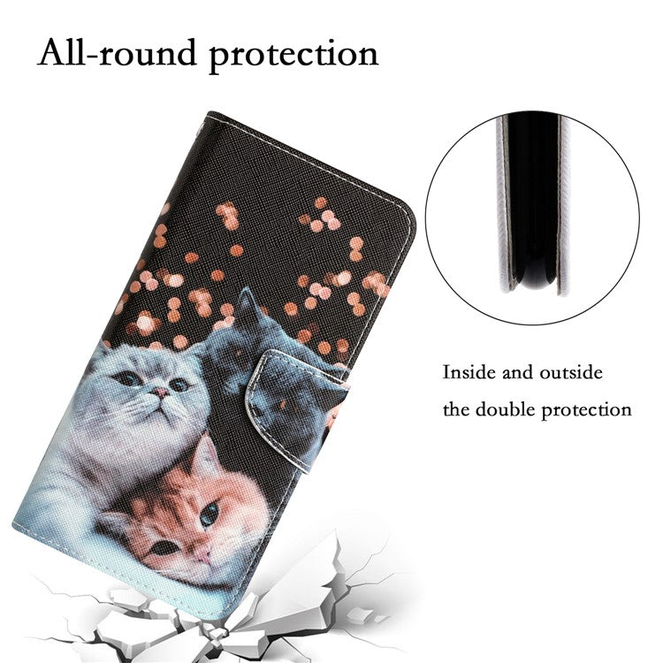 For Xiaomi Redmi Note 12 Pro 5G / Note 12 Pro Speed 5G / Poco X5 Pro 5G PU Leather Stand Pattern Phone Case with Wallet - Cats