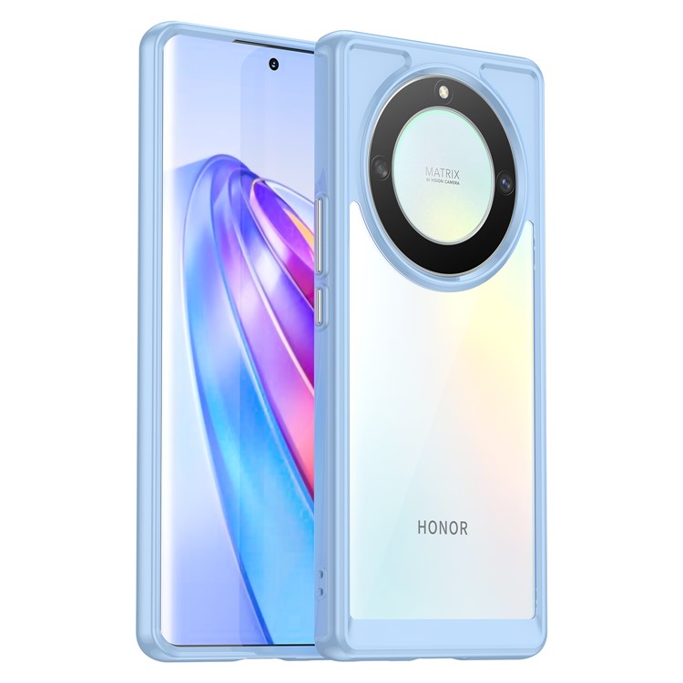 For Honor Magic5 Lite 5G / X40 5G / X9a 5G Clear Phone Case TPU + Acrylic Shockproof Protective Cover - Blue