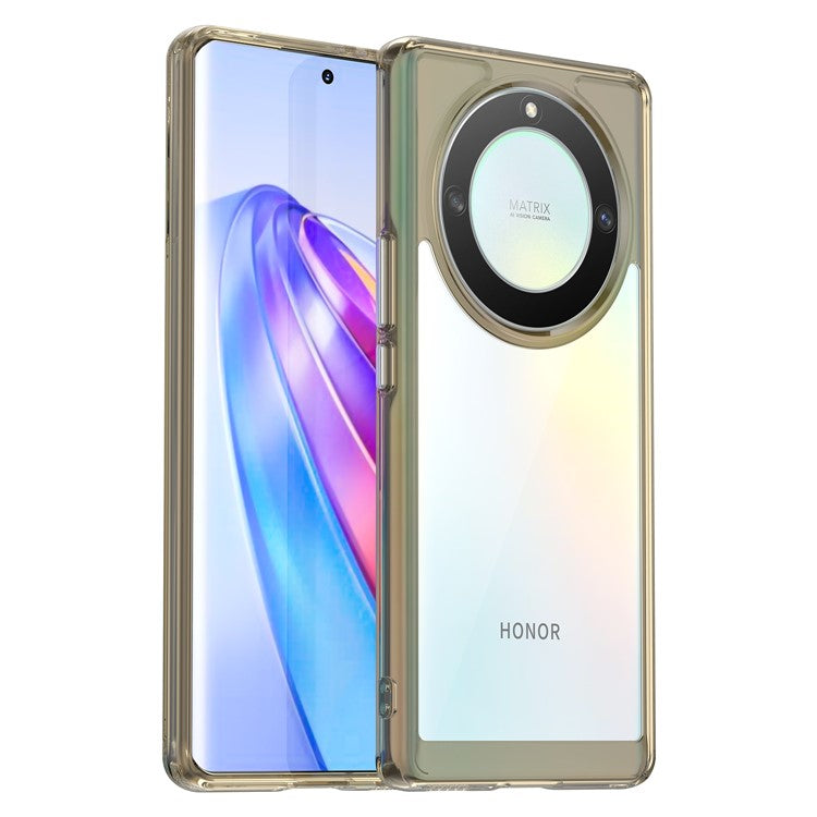 For Honor Magic5 Lite 5G / X40 5G / X9a 5G Clear Phone Case TPU + Acrylic Shockproof Protective Cover - Transparent Grey