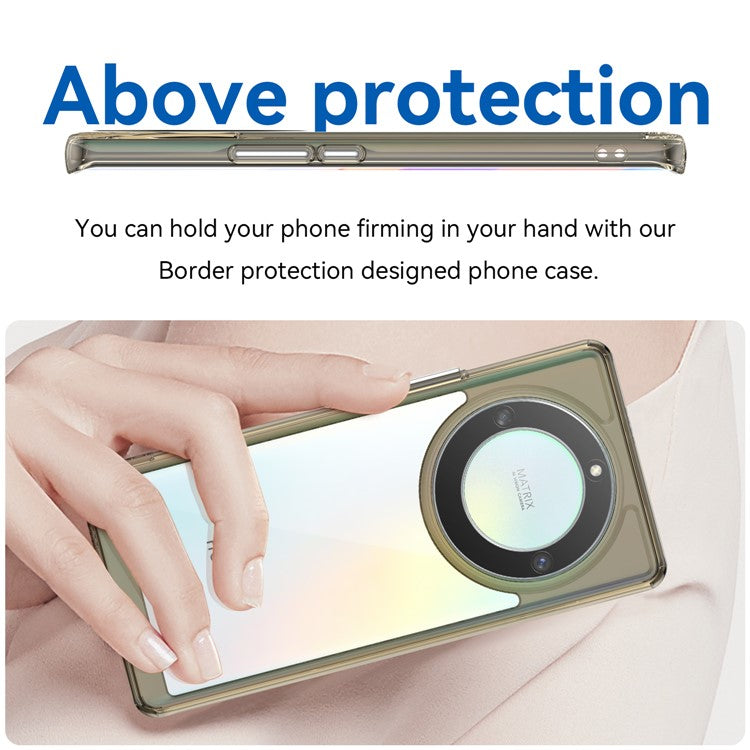 For Honor Magic5 Lite 5G / X40 5G / X9a 5G Clear Phone Case TPU + Acrylic Shockproof Protective Cover - Transparent Grey
