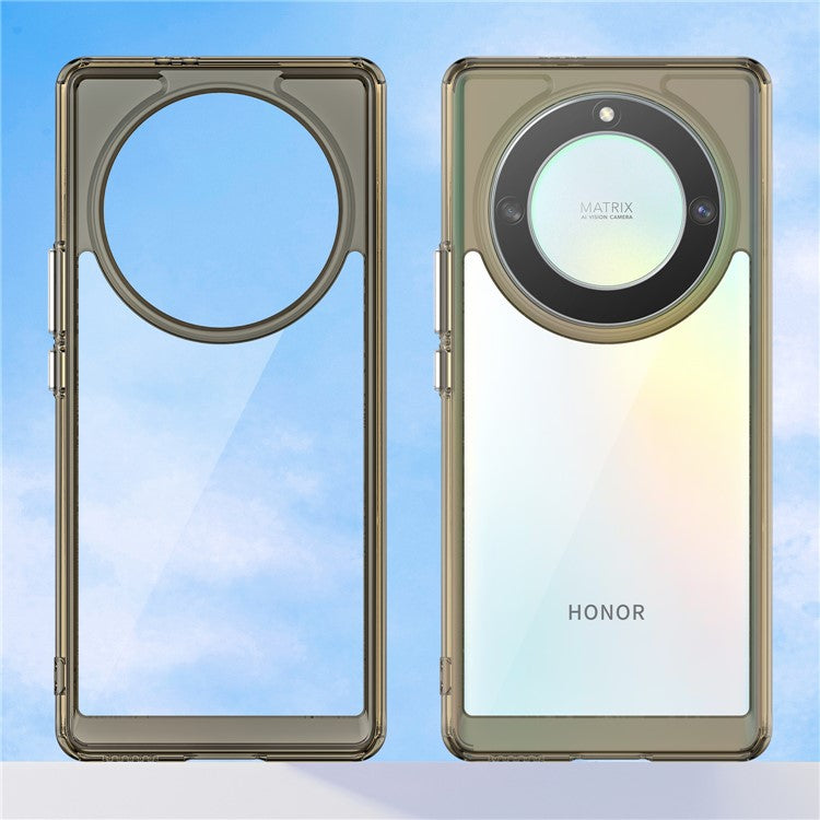 For Honor Magic5 Lite 5G / X40 5G / X9a 5G Clear Phone Case TPU + Acrylic Shockproof Protective Cover - Transparent Grey