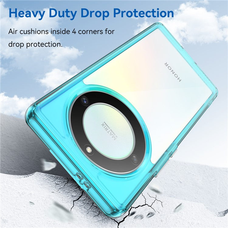 For Honor Magic5 Lite 5G / X40 5G / X9a 5G Clear Phone Case TPU + Acrylic Shockproof Protective Cover - Transparent Blue