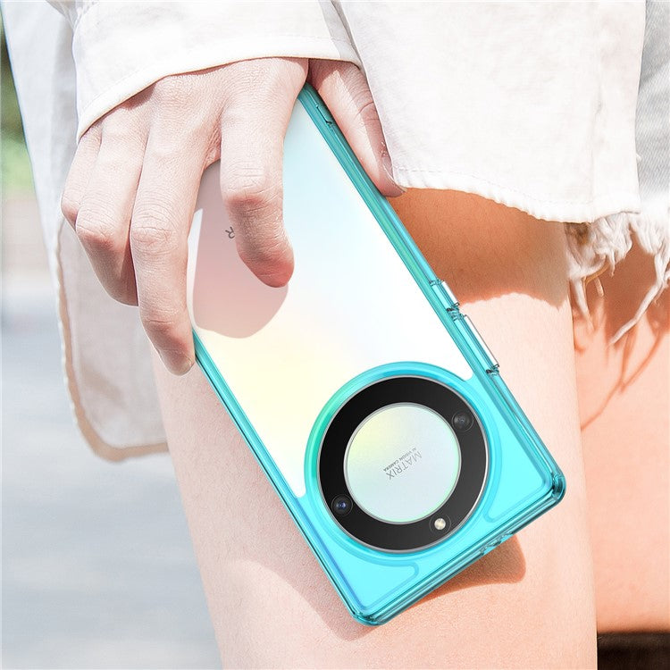 For Honor Magic5 Lite 5G / X40 5G / X9a 5G Clear Phone Case TPU + Acrylic Shockproof Protective Cover - Transparent Blue