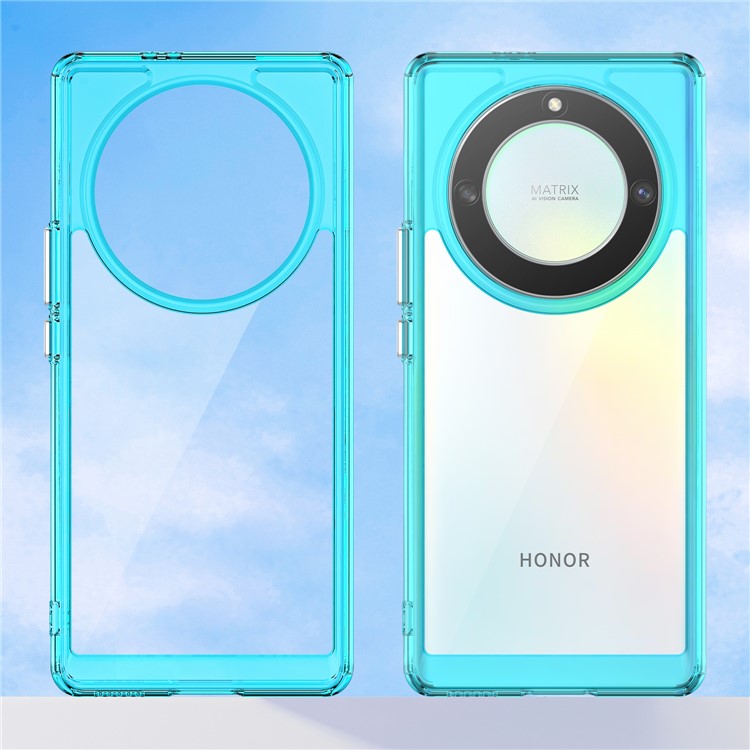 For Honor Magic5 Lite 5G / X40 5G / X9a 5G Clear Phone Case TPU + Acrylic Shockproof Protective Cover - Transparent Blue