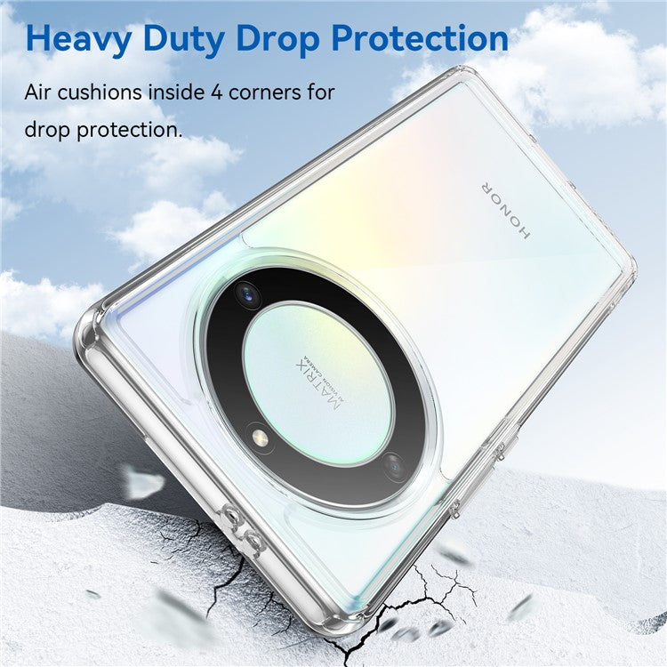 For Honor Magic5 Lite 5G / X40 5G / X9a 5G Clear Phone Case TPU + Acrylic Shockproof Protective Cover - Transparent