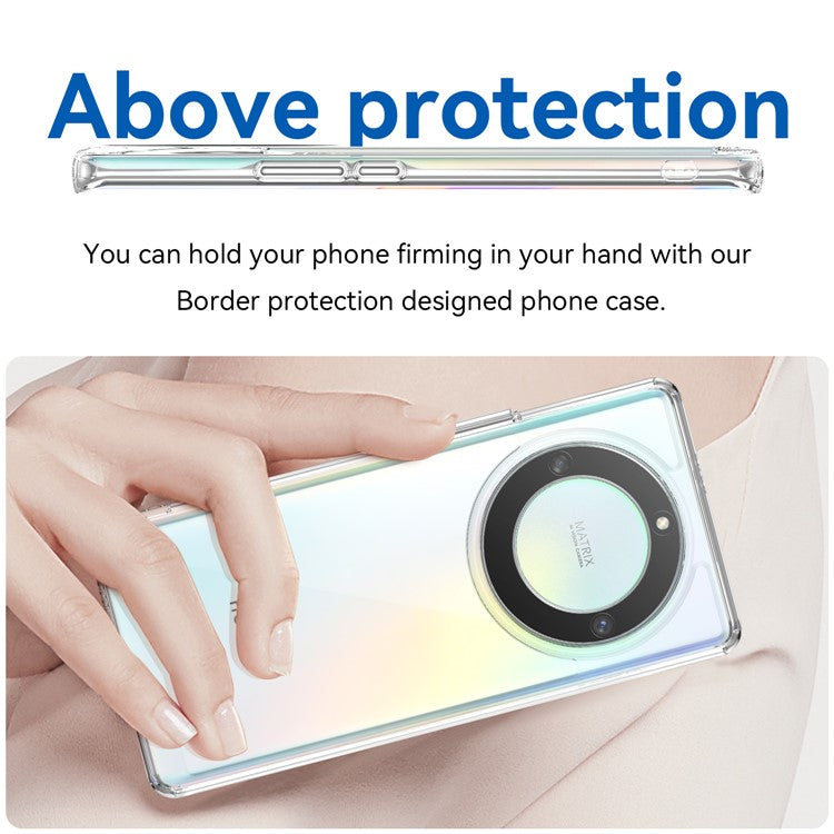 For Honor Magic5 Lite 5G / X40 5G / X9a 5G Clear Phone Case TPU + Acrylic Shockproof Protective Cover - Transparent