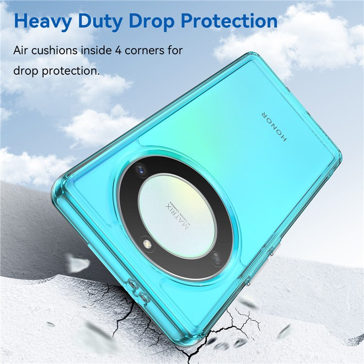 For Honor X40 5G /  X9a 5G / Magic5 Lite 5G TPU Phone Cover Candy Series Anti-scratch Smartphone Case - Transparent Blue