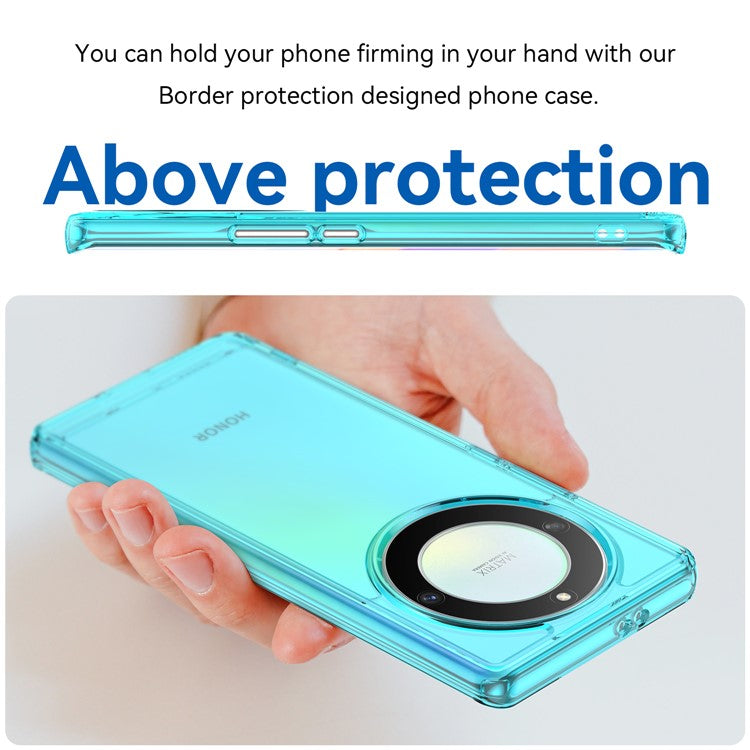 For Honor X40 5G /  X9a 5G / Magic5 Lite 5G TPU Phone Cover Candy Series Anti-scratch Smartphone Case - Transparent Blue