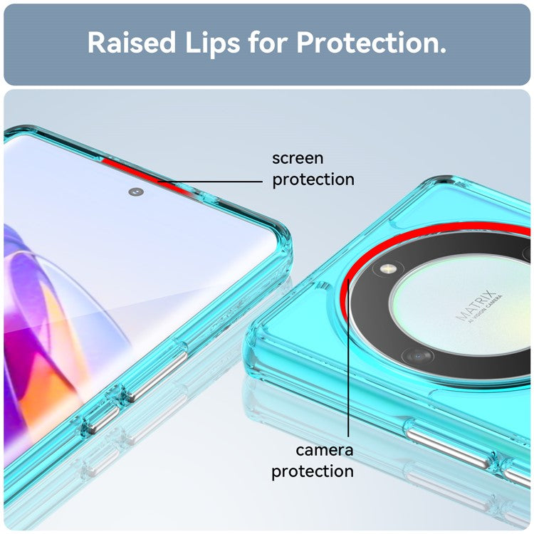 For Honor X40 5G /  X9a 5G / Magic5 Lite 5G TPU Phone Cover Candy Series Anti-scratch Smartphone Case - Transparent Blue