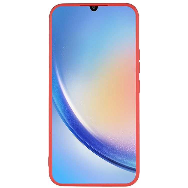 For Samsung Galaxy A34 5G Soft TPU Phone Case Straight Edge Precise Cutout Protective Cover - Red
