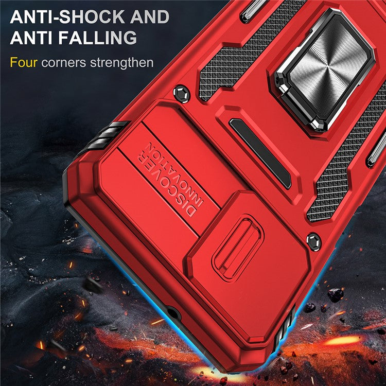 Armor Series Phone Case for Motorola Moto G32 4G , PC + TPU Protective Mobile Phone Cover Kickstand - Red