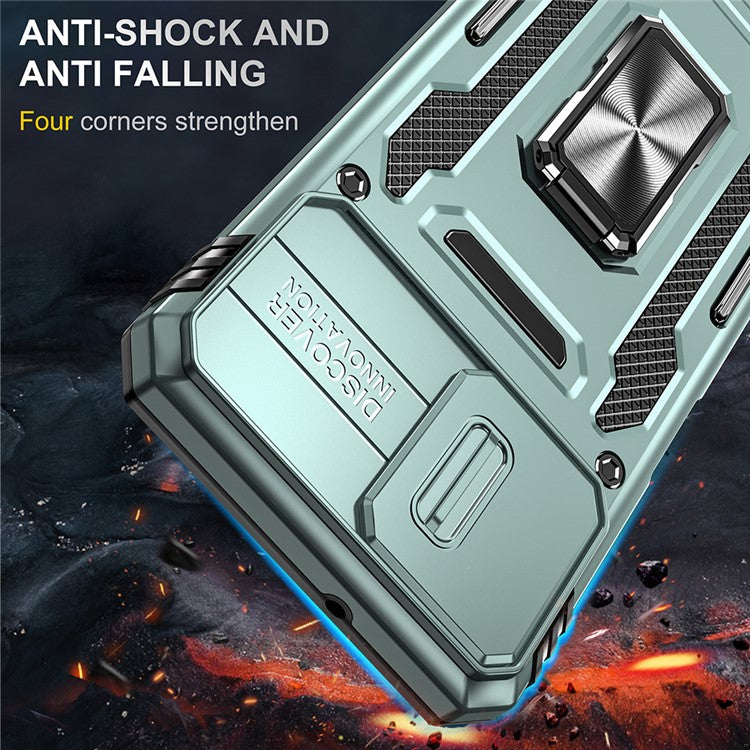 Armor Series Phone Case for Motorola Moto G32 4G , PC + TPU Protective Mobile Phone Cover Kickstand - Green