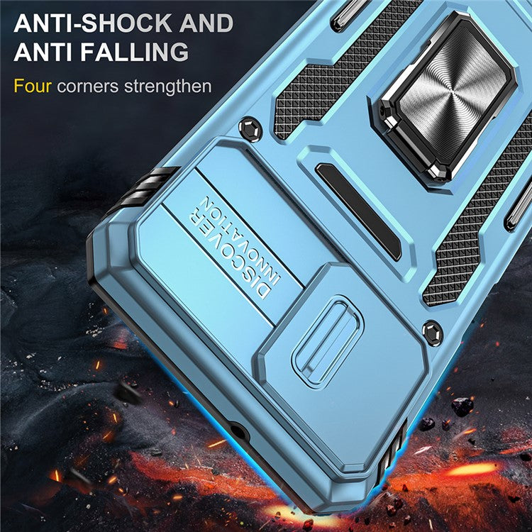 Armor Series Phone Case for Motorola Moto G32 4G , PC + TPU Protective Mobile Phone Cover Kickstand - Sky Blue