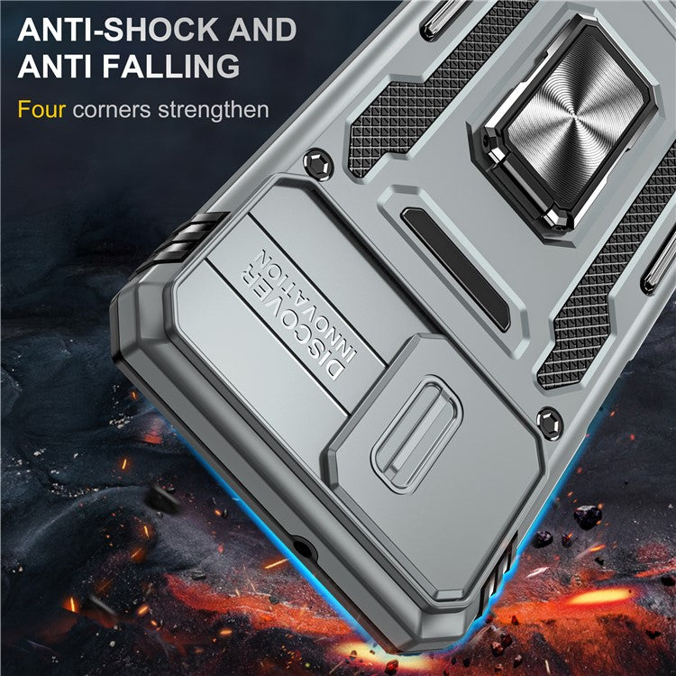 Armor Series Phone Case for Motorola Moto G32 4G , PC + TPU Protective Mobile Phone Cover Kickstand - Grey