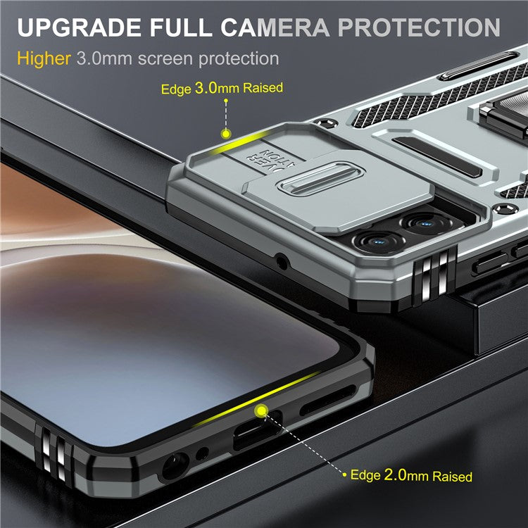 Armor Series Phone Case for Motorola Moto G32 4G , PC + TPU Protective Mobile Phone Cover Kickstand - Grey