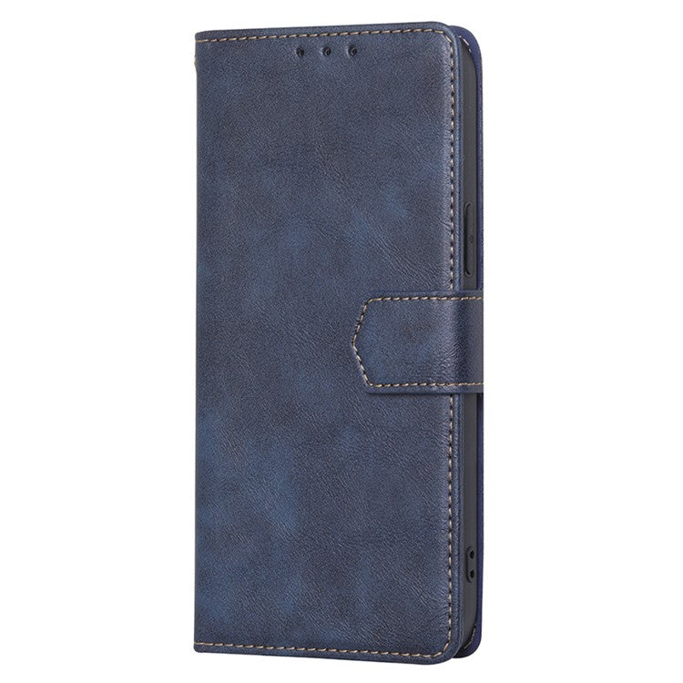 RFID Blocking Phone Stand Case for Motorola Moto G73 5G Wallet PU Leather Cellphone Cover - Blue