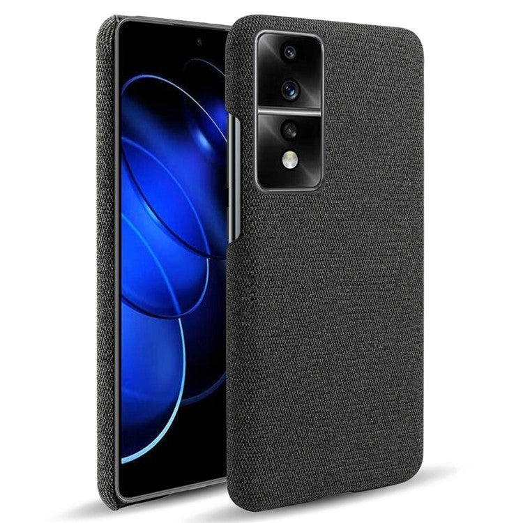 For Honor 80 GT 5G Drop Resistant Cellphone Case Solid Color Hard PC+Cloth Phone Back Cover - Black