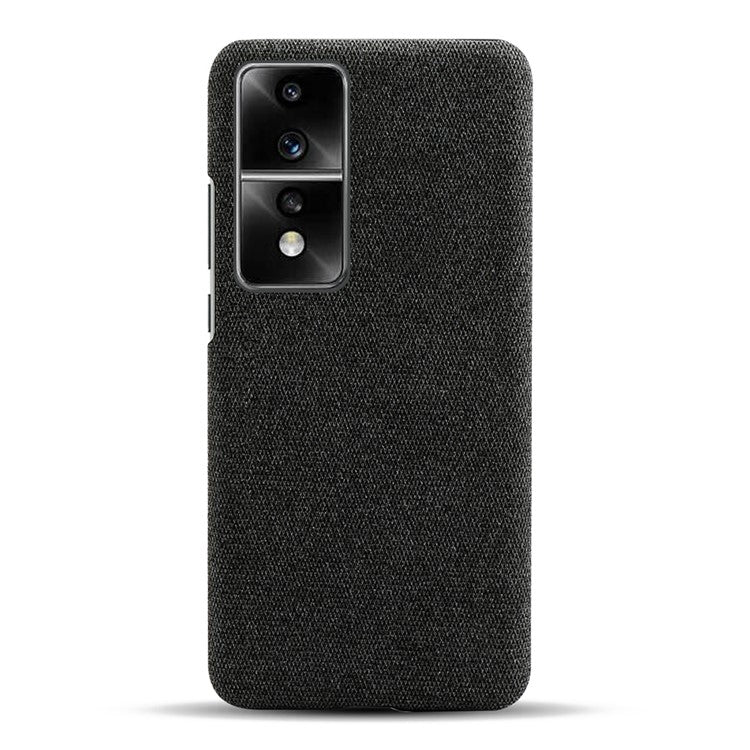 For Honor 80 GT 5G Drop Resistant Cellphone Case Solid Color Hard PC+Cloth Phone Back Cover - Black