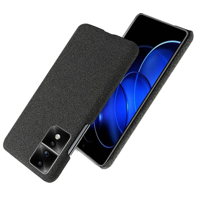 For Honor 80 GT 5G Drop Resistant Cellphone Case Solid Color Hard PC+Cloth Phone Back Cover - Black