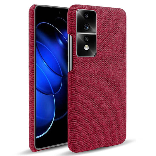 For Honor 80 GT 5G Drop Resistant Cellphone Case Solid Color Hard PC+Cloth Phone Back Cover - Red