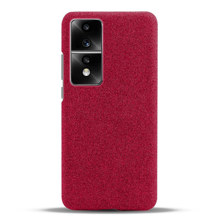 For Honor 80 GT 5G Drop Resistant Cellphone Case Solid Color Hard PC+Cloth Phone Back Cover - Red