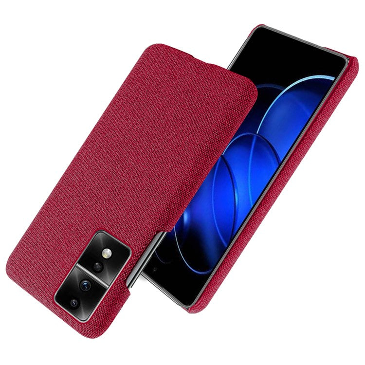 For Honor 80 GT 5G Drop Resistant Cellphone Case Solid Color Hard PC+Cloth Phone Back Cover - Red