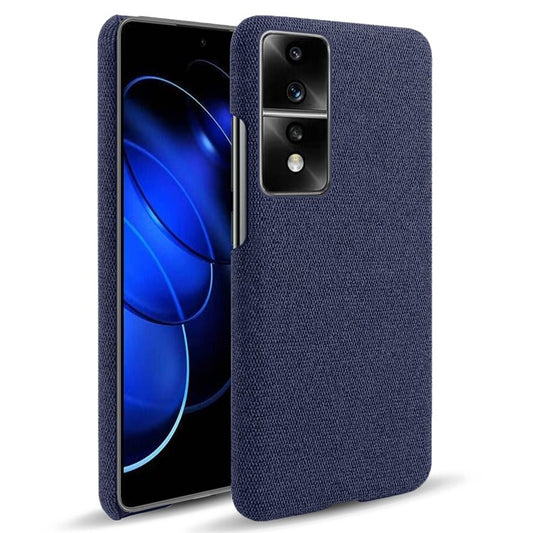 For Honor 80 GT 5G Drop Resistant Cellphone Case Solid Color Hard PC+Cloth Phone Back Cover - Blue