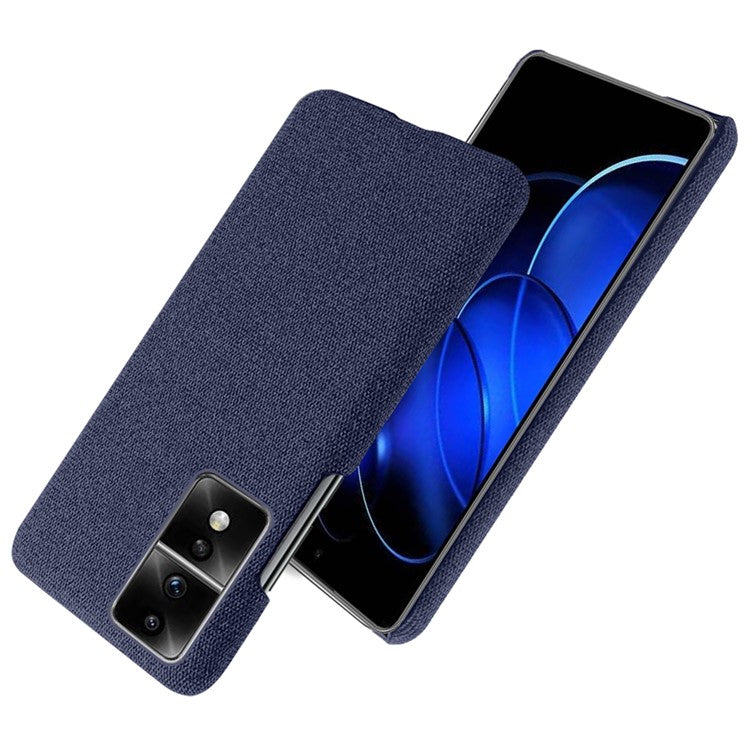For Honor 80 GT 5G Drop Resistant Cellphone Case Solid Color Hard PC+Cloth Phone Back Cover - Blue