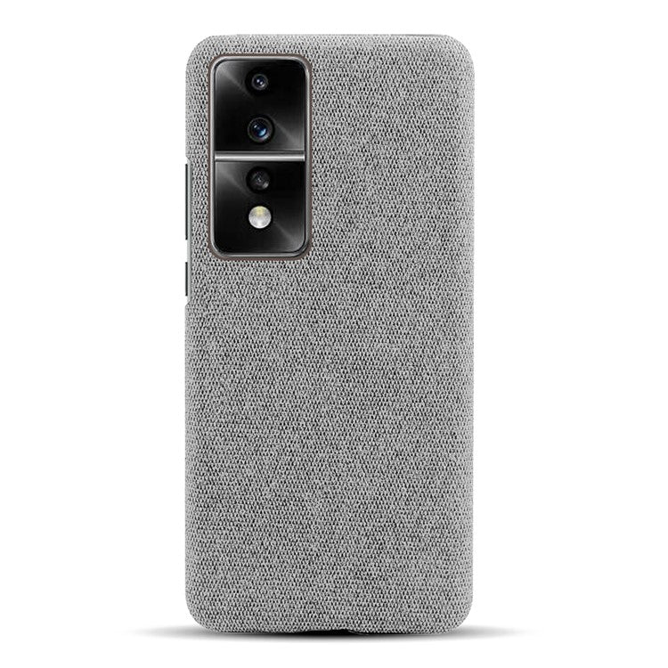 For Honor 80 GT 5G Drop Resistant Cellphone Case Solid Color Hard PC+Cloth Phone Back Cover - Light Grey