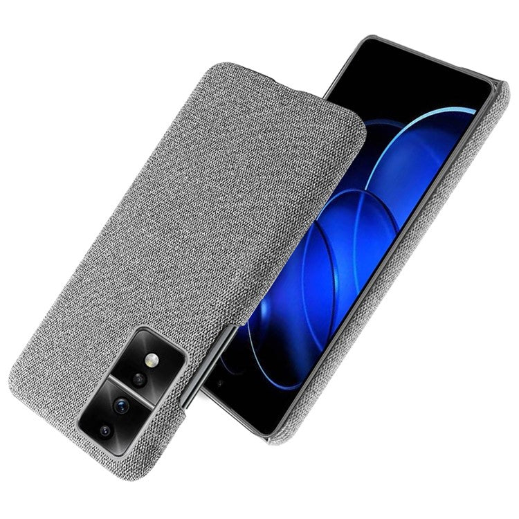 For Honor 80 GT 5G Drop Resistant Cellphone Case Solid Color Hard PC+Cloth Phone Back Cover - Light Grey