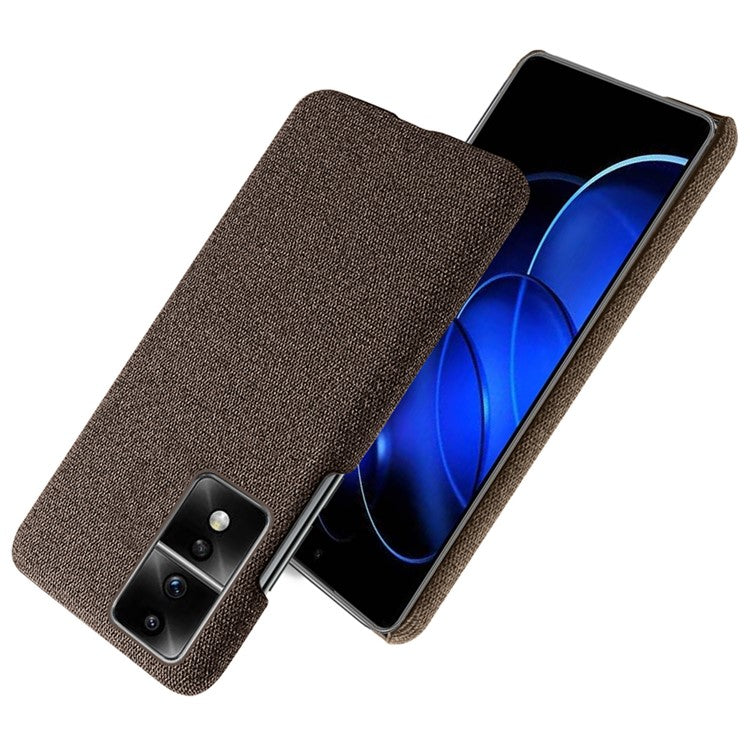For Honor 80 GT 5G Drop Resistant Cellphone Case Solid Color Hard PC+Cloth Phone Back Cover - Brown