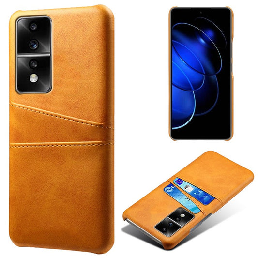 Dual Card Slots Phone Cover for Honor 80 GT 5G , PU Leather Coated+PC Phone Case - Orange